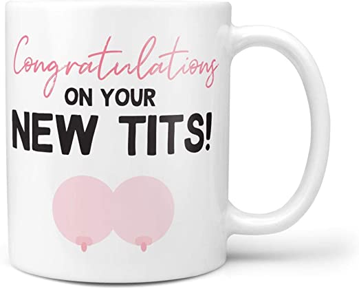 Skitongift Funny Coffe Mugs-Boob Job Present Congratulations On Your N