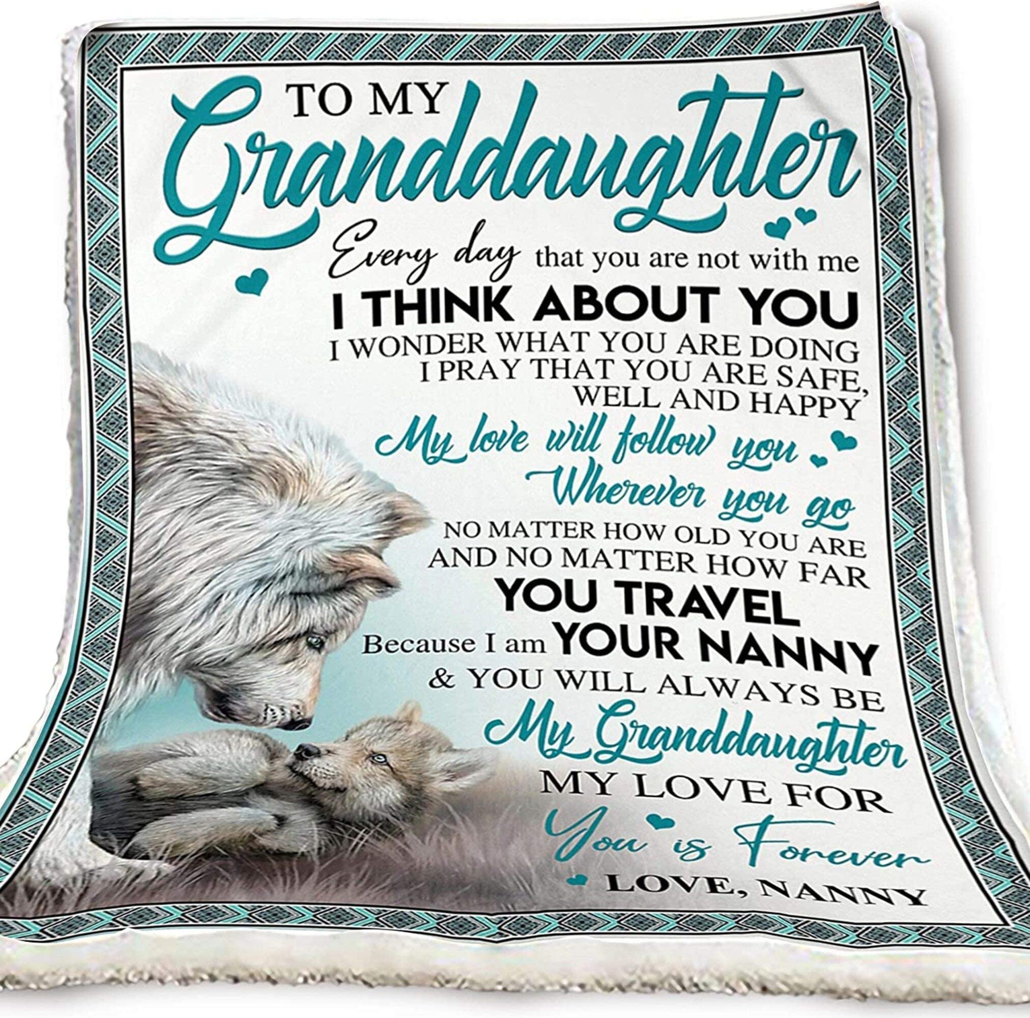 To my discount granddaughter wolf blanket