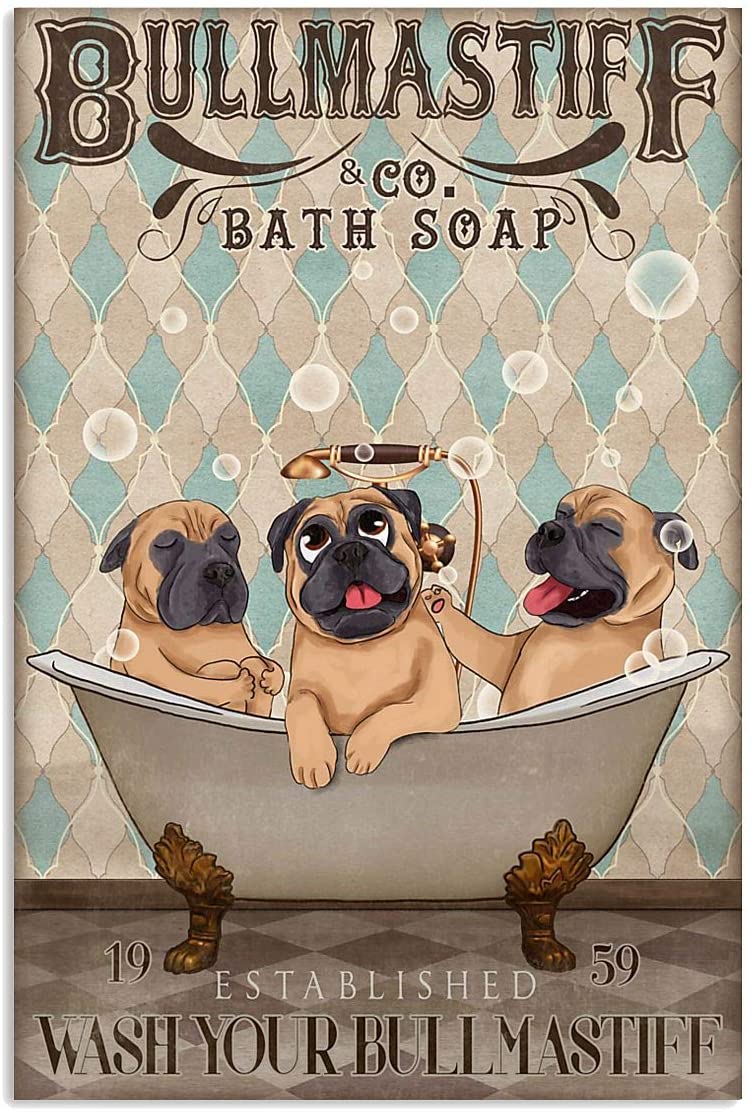 Bull Mastiff Dog Bath Soap Wash Your Paw Funny Bathroom Quote