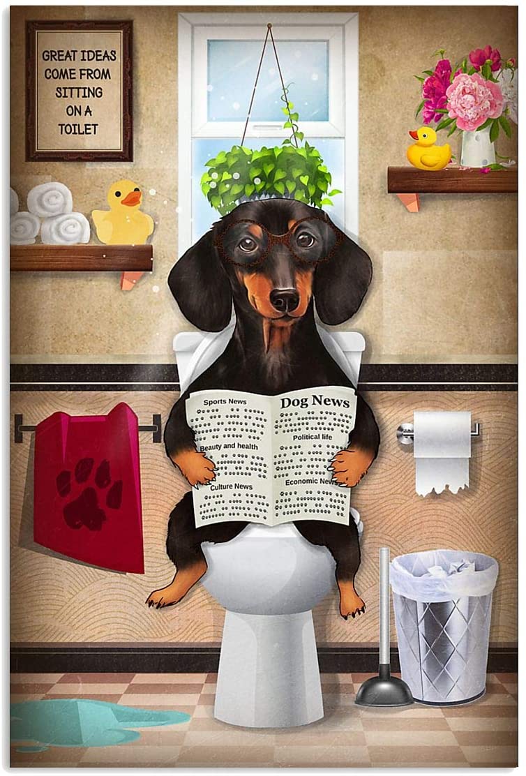 Dachshund bathroom deals wall art
