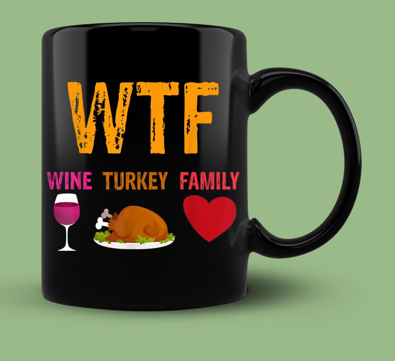 Skitongift Ceramic Novelty Coffee Mug Funny Thanksgiving Mugs Wine Turkey Family Funny Thanksgiving
