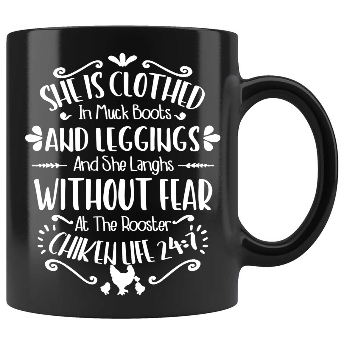Skitongifts Coffee Mug Funny Ceramic Novelty She Is Clothed In Muck Bo
