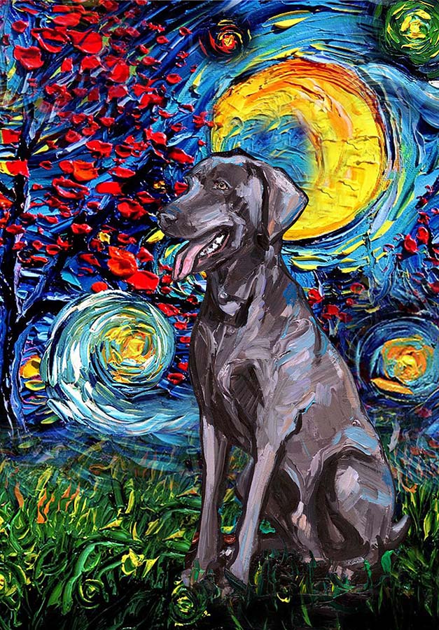 Weimaraner Dog Starry Night Style Halloween TT1008