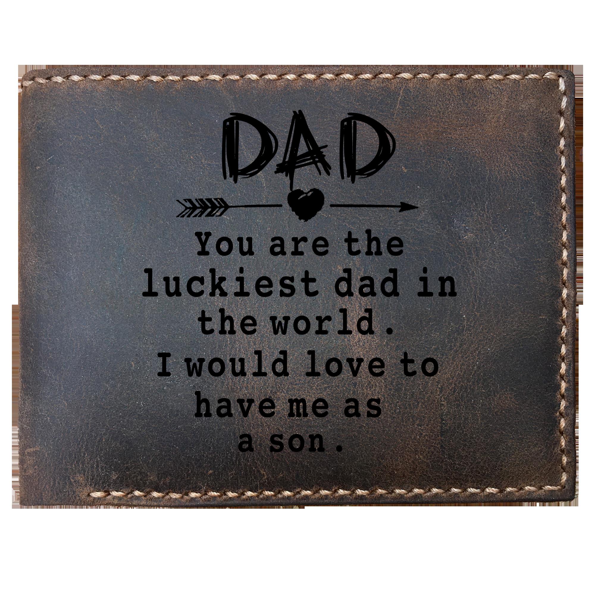 Funny Skitongifts Custom Laser Engraved Bifold Leather Wallet For Men