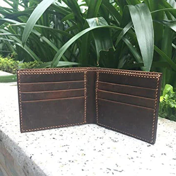 Funny Skitongifts Custom Laser Engraved Bifold Leather Wallet For Men, Matthew Nalty Here's To A Lifetime Of Adventure