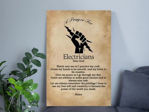 Skitongifts Poster No Frame, Electrician Prayer Dear God For Lovers, Wall Art Decor