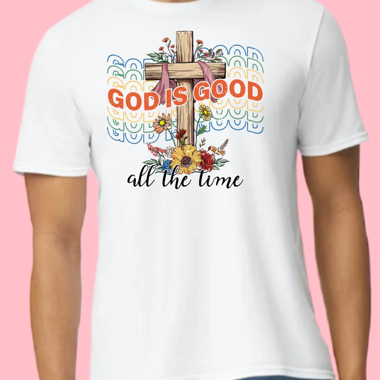 Skitongift God Is Good All The Time, Christian Retro Funny Shirt, gifts for Dad Mom,Gifts for Him, Her, Gifts for Dad Mom