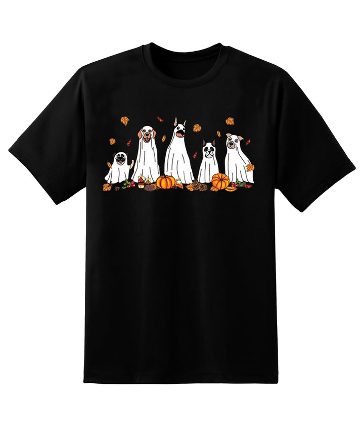 Skitongift Halloween T-Shirt,Happy Halloween,Retro Spooky Season,Ghost T-Shirt,Halloween Dog T-Shirt,Ghost Dog Shirt Ver2 -2