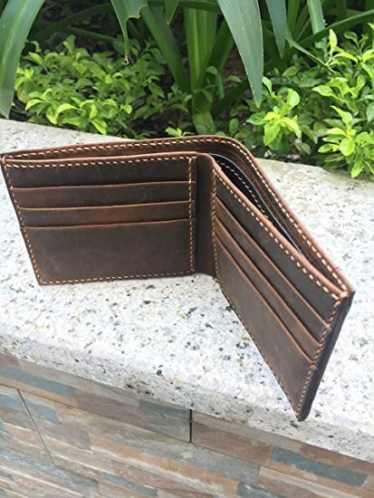 Funny Skitongifts Custom Laser Engraved Bifold Leather Wallet For Men, Look At Up The Stars And Not Down At Your Feet Be Curious Stephew Hawking