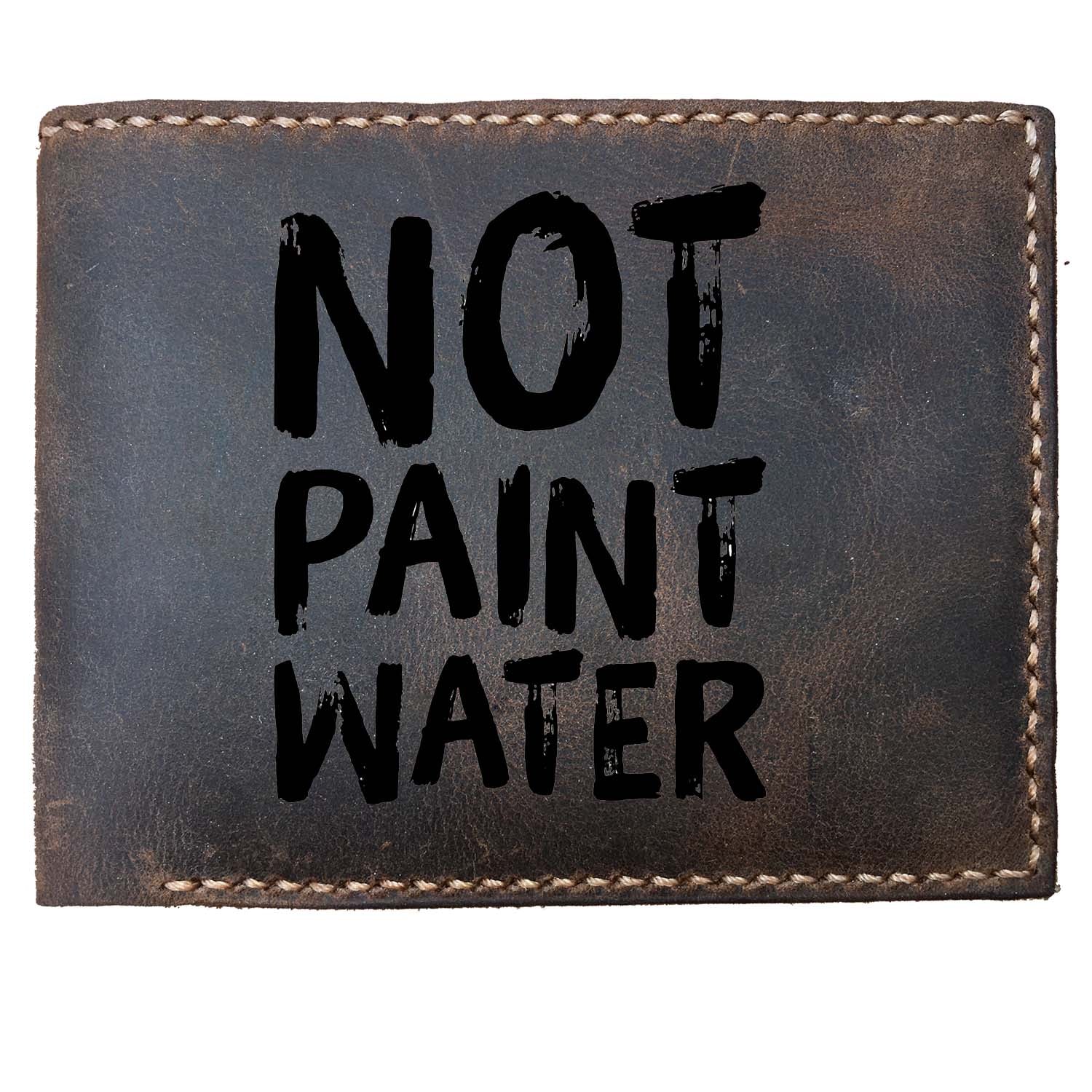 Funny Skitongifts Custom Laser Engraved Bifold Leather Wallet For Men, Not Paint Water