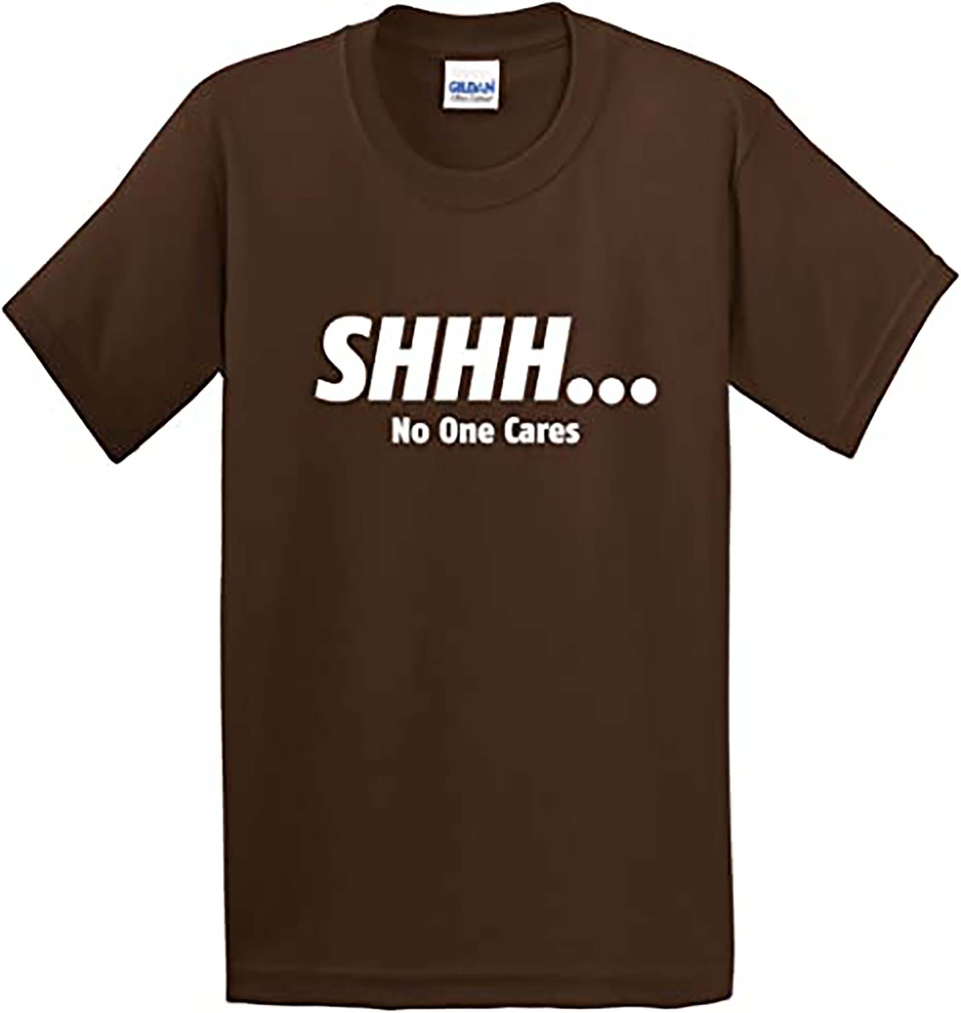 Shhh No One Cares Graphic Novelty Sarcastic Funny T Shirt-Black