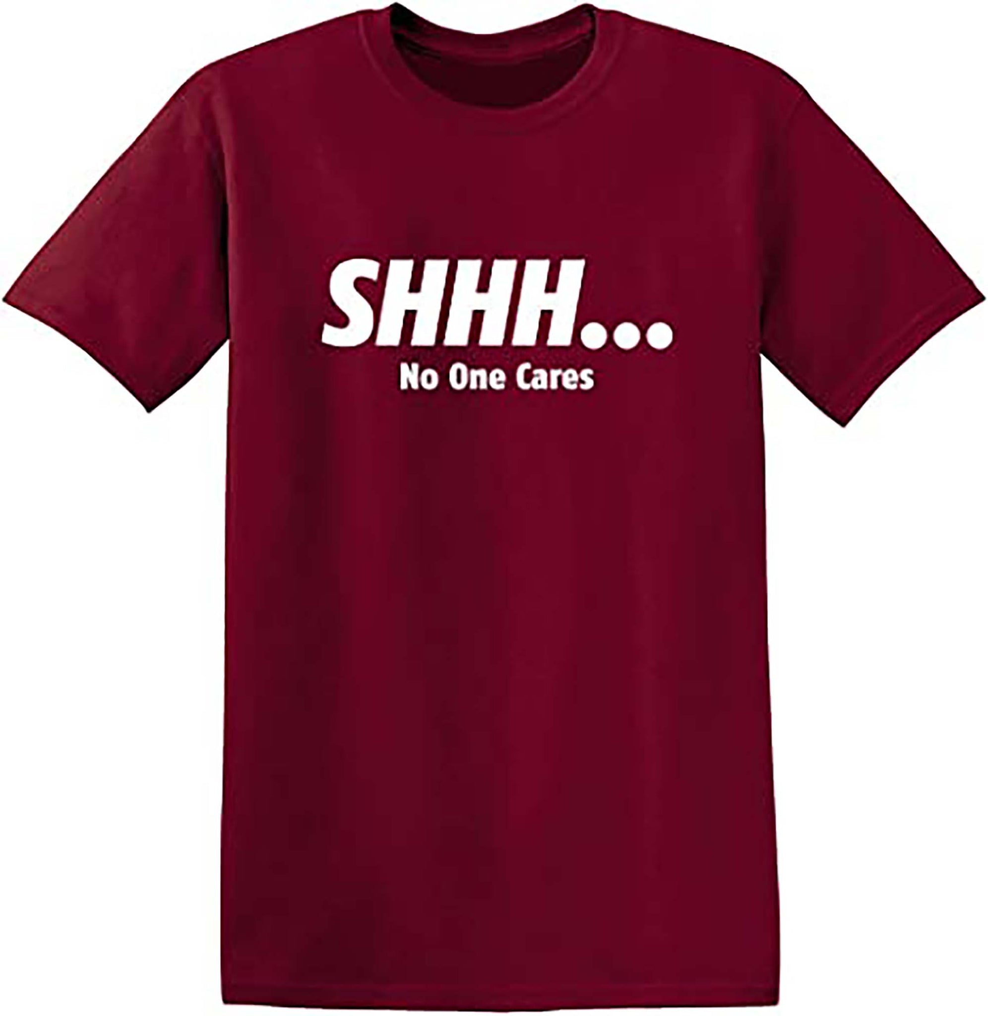 Shhh No One Cares Graphic Novelty Sarcastic Funny T Shirt-Black