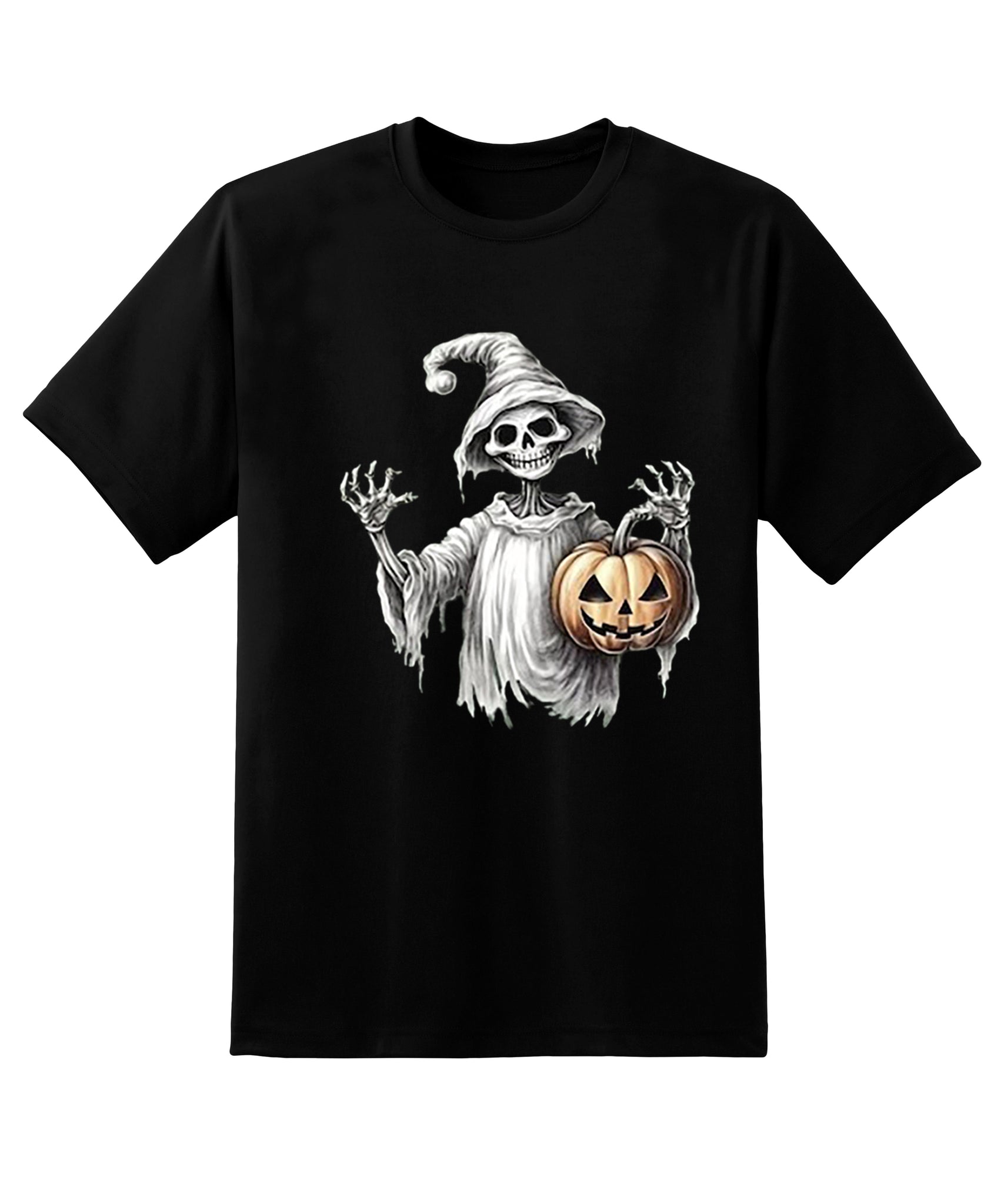 Skitongift Skeleton T-Shirt,Pumpkin Skeleton Halloween Shirt,Pumpkin Shirt,Fall T-Shirt For Women,Halloween T-Shirt