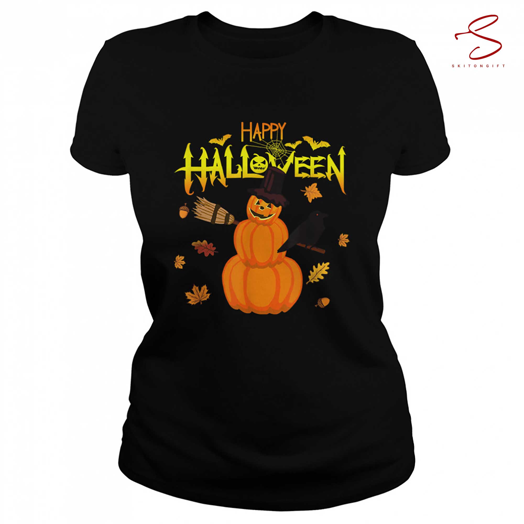 Skitongift Trick Or Treat Halloween Shirt, Pumpkin Happy Halloween T Shirt Funny Shirts Hoodie Long Short Sleeve Casual Shirt
