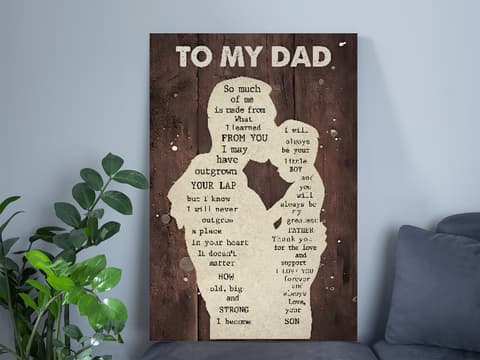 Skitongifts Wall Decoration, Home Decor, Decoration Room to My Dad, for Dad from Son, for Dad, Fathers Day Decor