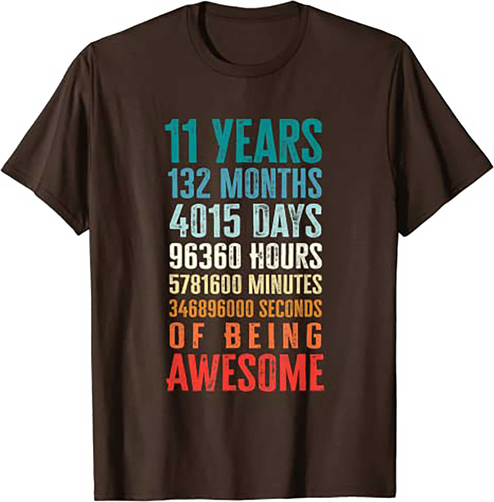 Skitongift 11 Years 132 Months Of Being Awesome 11th Birthday Gifts T Shirt 