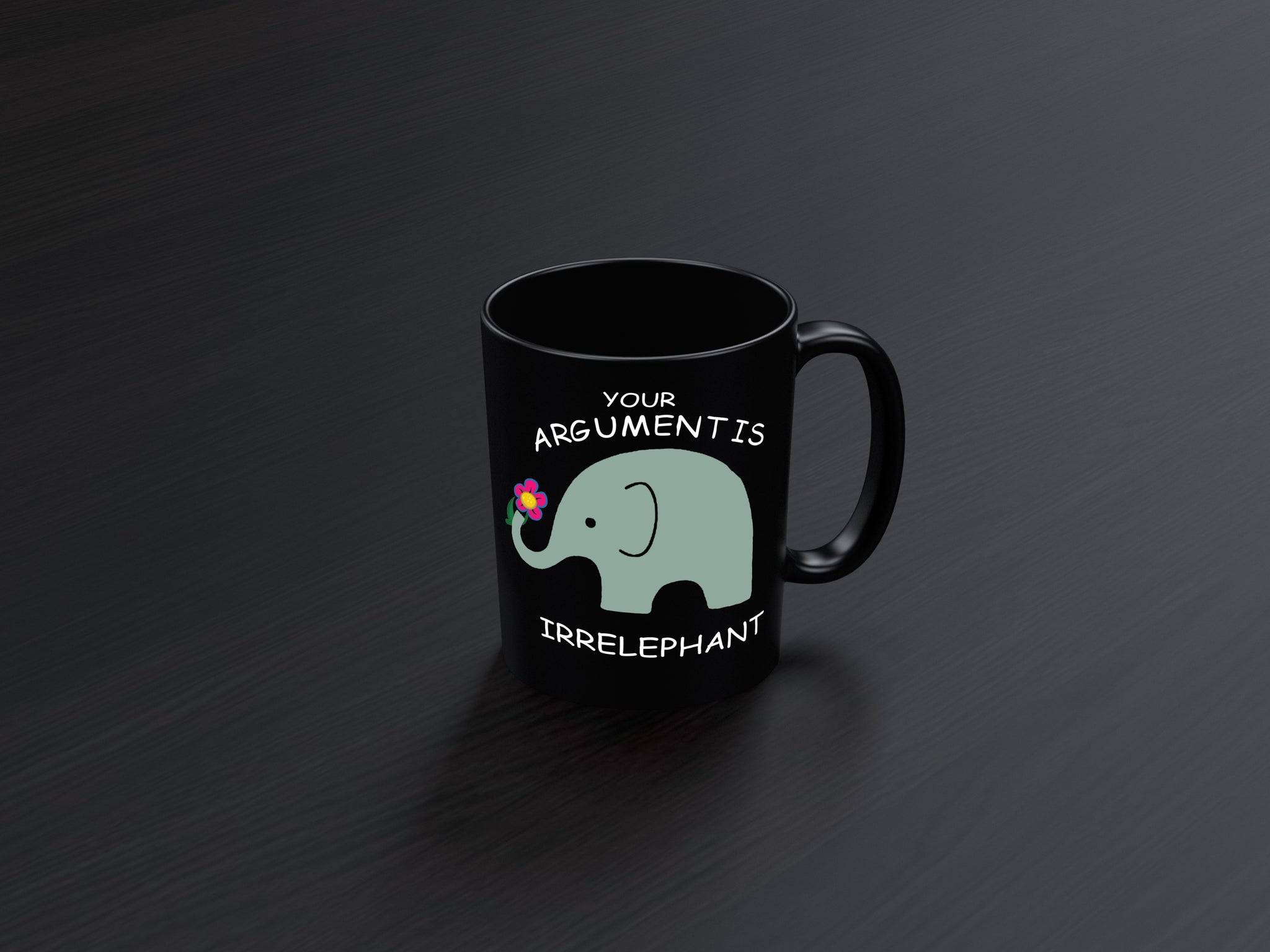 Skitongifts Funny Ceramic Coffee Mug For Birthday, Mother's Day, Father's Day, Christmas Your Argument Is Irrelephant Elephant