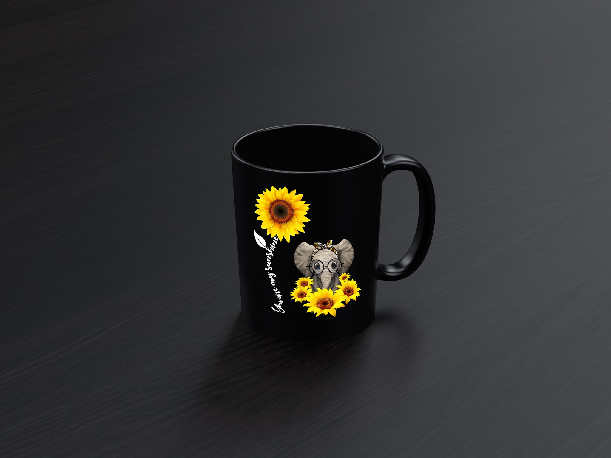 Skitongifts Funny Ceramic Coffee Mug For Birthday, Mother's Day, Father's Day, Christmas Sunflower Elephant