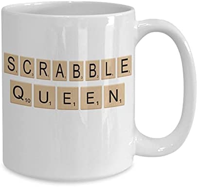 Skitongift Scrabble Queen Mug - Mug for Husband, Wife, Boyfriend, Girlfriend, Birthday, Christmas