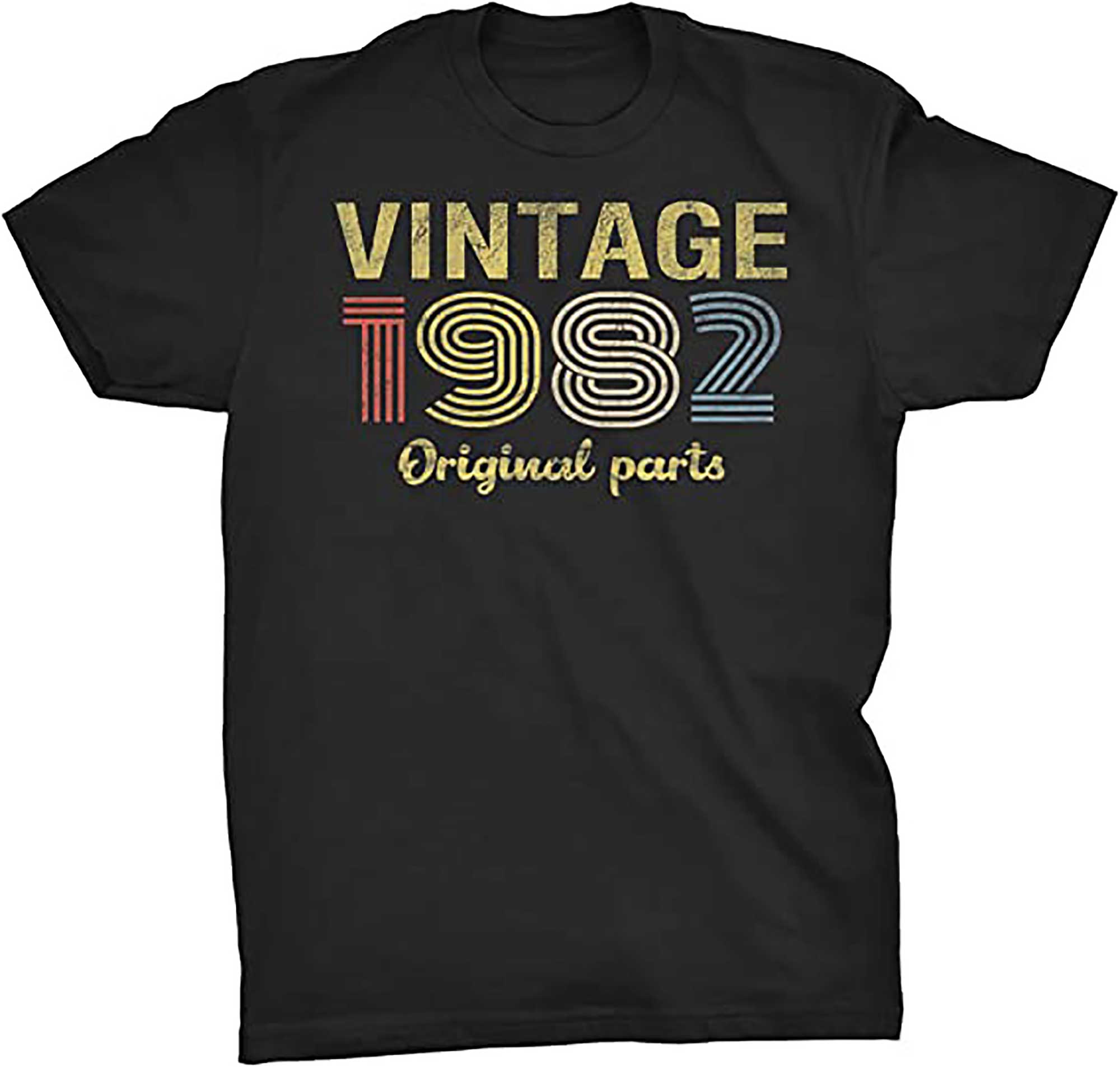 Skitongift 40th Birthday Shirts for Men Vintage Original Parts 1982 Retro Birthday 40th Birthday Gift 