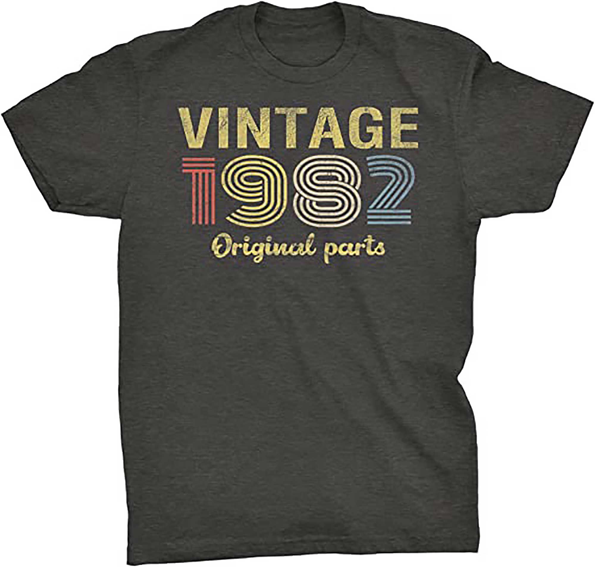 Skitongift 40th Birthday Shirts for Men Vintage Original Parts 1982 Retro Birthday 40th Birthday Gift