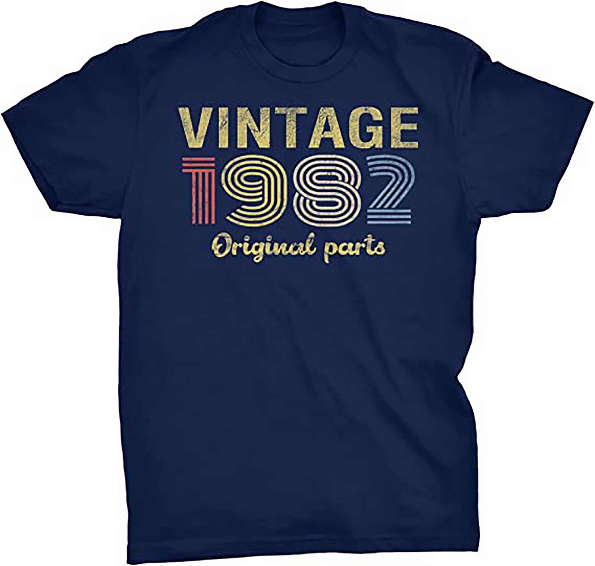 Skitongift 40th Birthday Shirts for Men Vintage Original Parts 1982 Retro Birthday 40th Birthday Gift