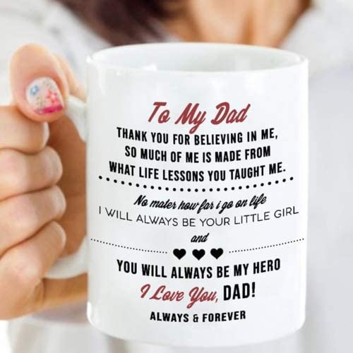 Skitongifts Coffee Mug Funny Ceramic Novelty To My Dad Thank You For Believing In Me Mug Father's Day