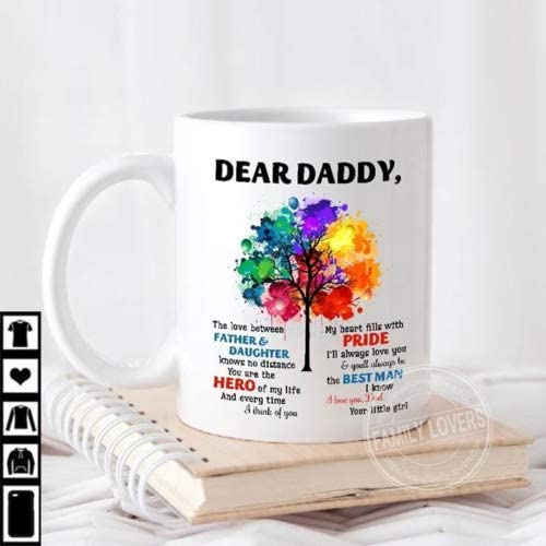 Skitongifts Coffee Mug Funny Ceramic Novelty Dear Daddy You Are The Hero Of My Life