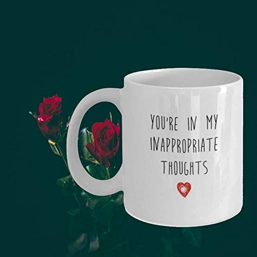 Skitongifts Coffee Mug Funny Ceramic Novelty Personalized Valentine's Day Mug, You're In My Inappropriate Thought