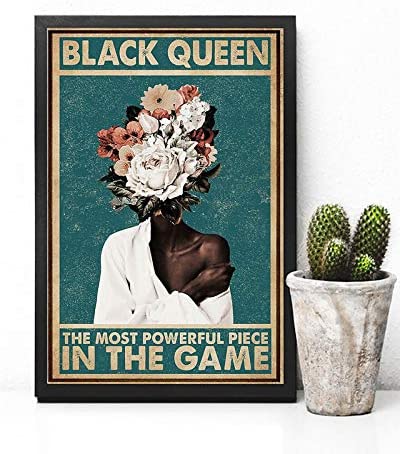 Black Queen The Most Powerful Piece In The Game Flower Head Afirca Black Girl 1208