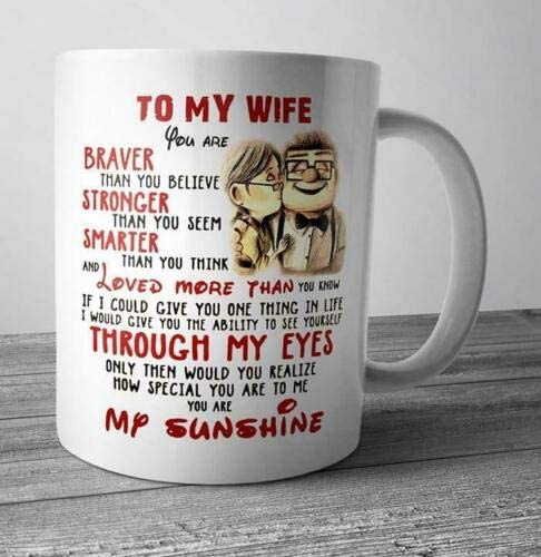 Skitongifts Coffee Mug Funny Ceramic Novelty Up To My Wife You Are My Braver