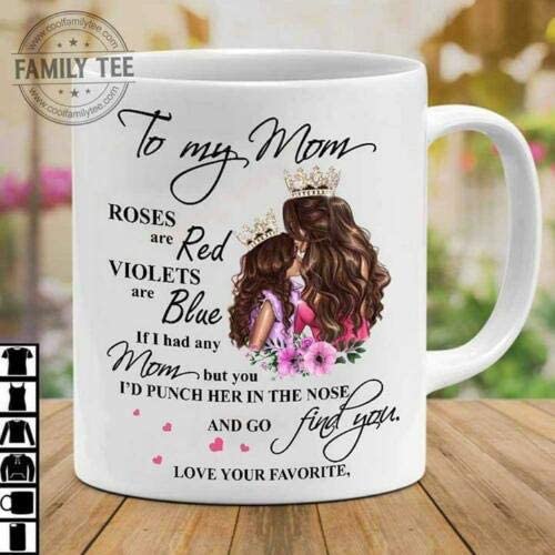 Skitongifts Coffee Mug Funny Ceramic Novelty To My Mom Mother & Daughter Flower Mother's Day Gift