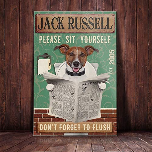 Jack Russell Dog Terrier Dog Bathroom Please Sit Yourself