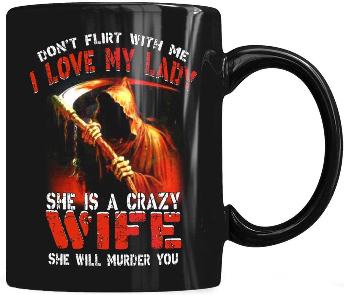 Skitongifts Coffee Mug Funny Ceramic Novelty Flirt Me I Love My Husband Wife - Husband Wife