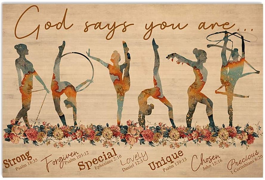 God Says You Are Strong Forgiven Special Lovely Gymnastics Girls Flowers