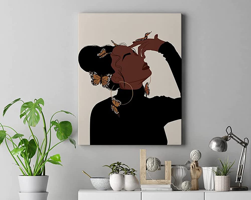 Boho Black Woman, Butterfly Woman, Black Woman Art African American Black Girl Boho