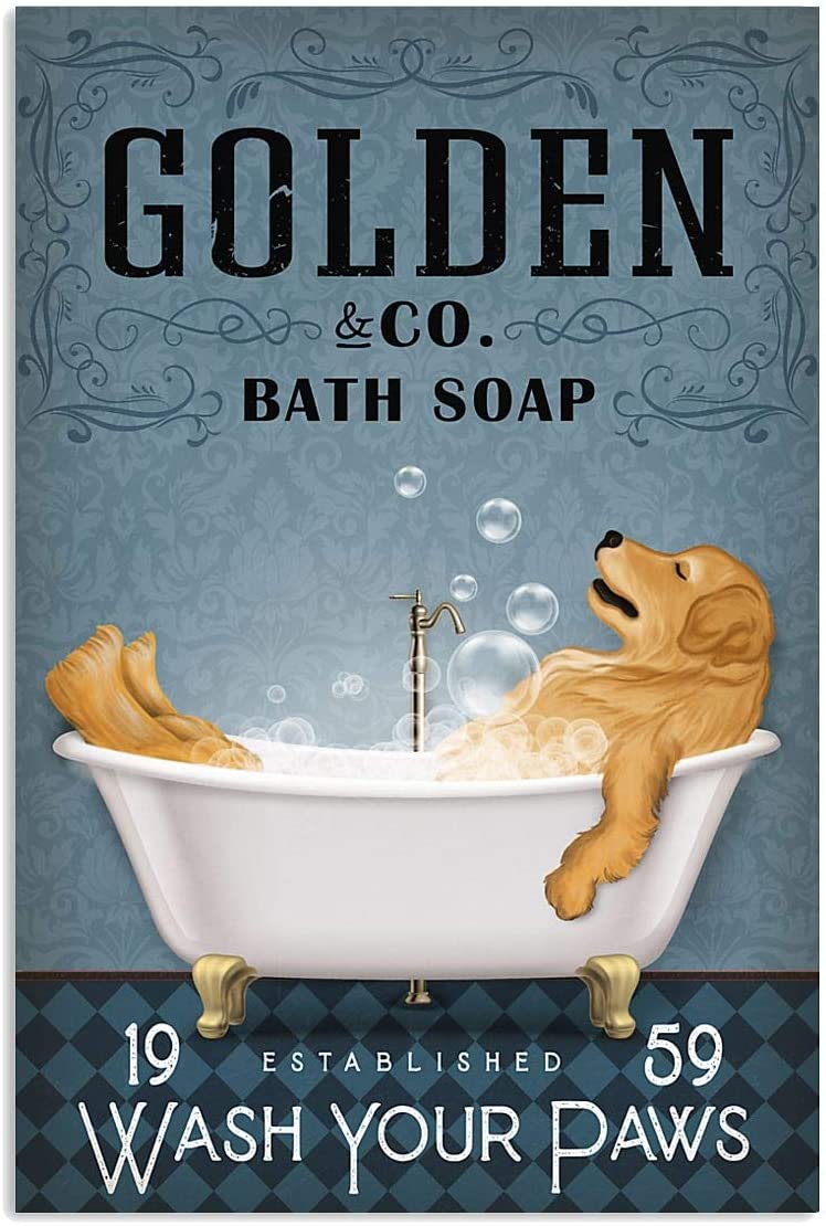 Golden Retriever Bath Soap Established Wash Your Paws