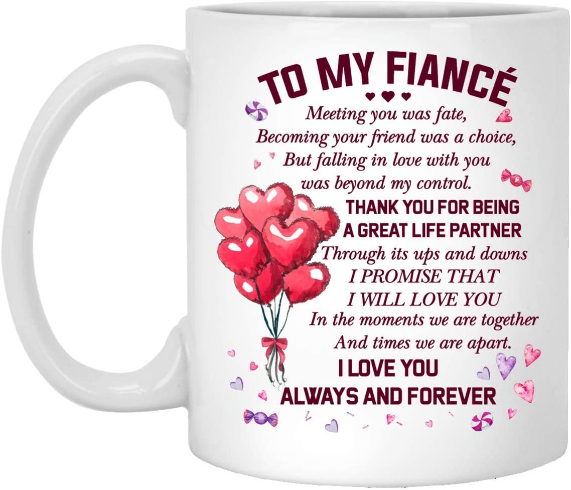 Skitongifts Coffee Mug Funny Ceramic Novelty To My Fianc Thank You For Being A Great Life Partner Valentine's