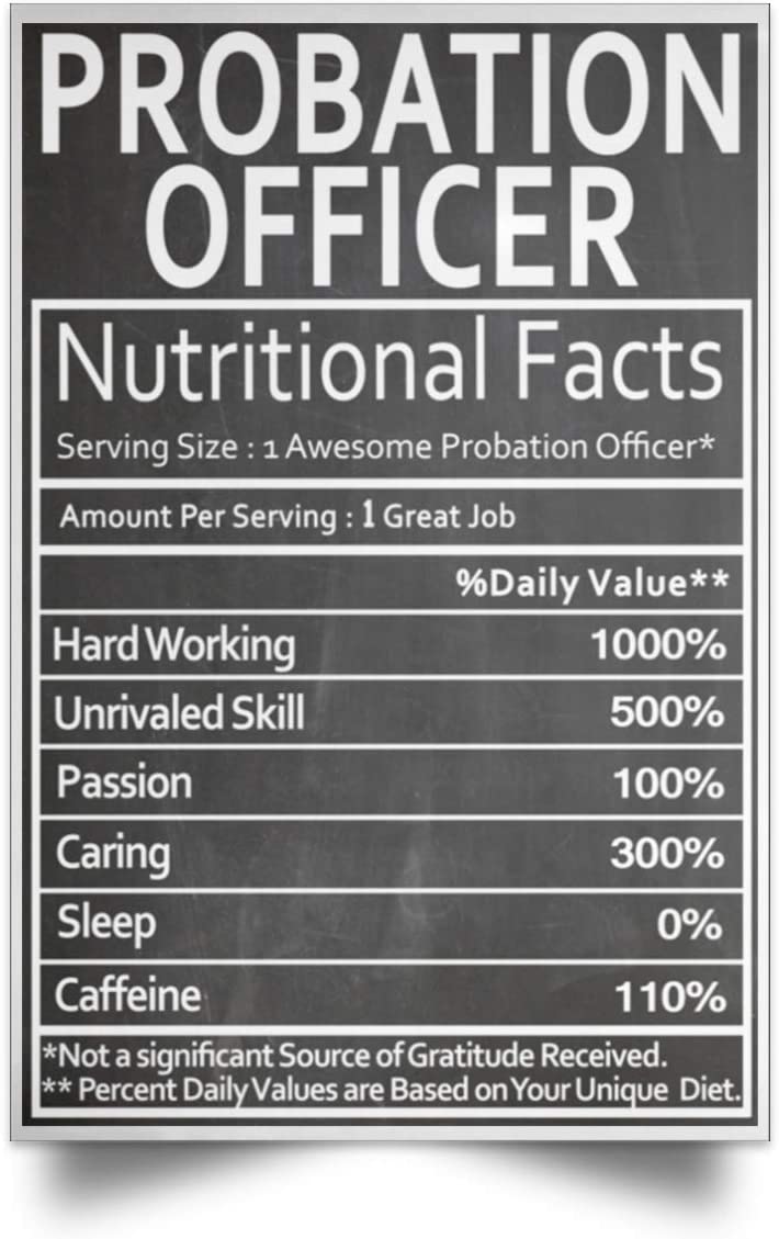 Probation Officer Probation Officer Nutritional Facts Label Chalkboard Motivational
