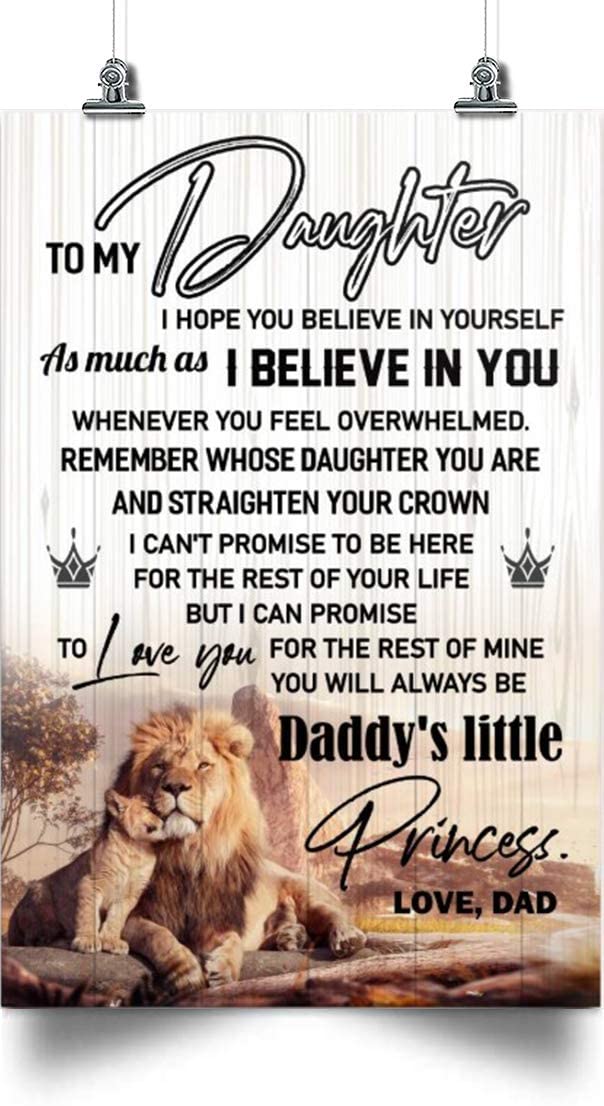 Lion Dad To Daughter Daddys Little Princess Holidays Daughter To My Daughter Daughter From Mom Or Dad Daughter