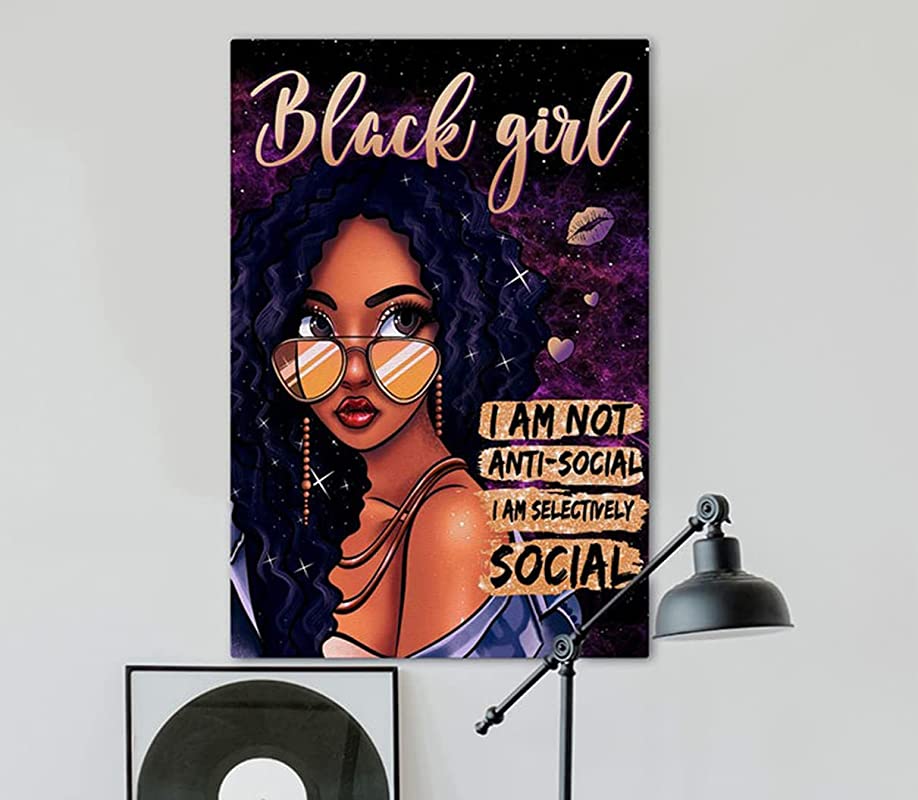 Black Girl Art, I Am Not Anti Social, Afro Girl, African American, Black Girl Black Melanin