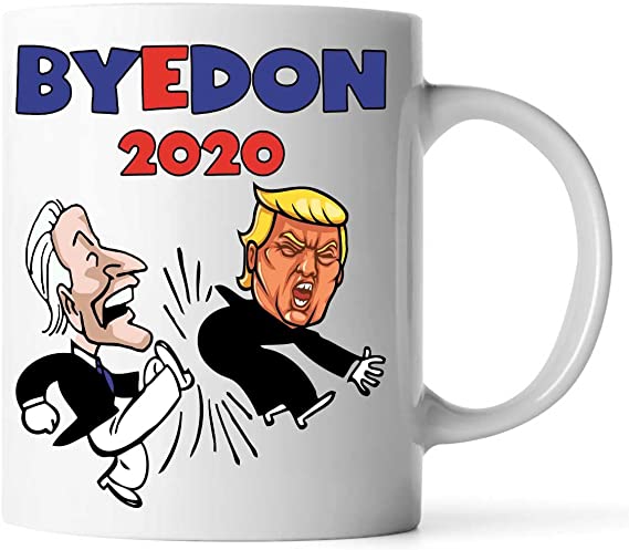 Skitongift BYEDON 2020 Cartoon Coffee Mug Bye Don Joe Biden Donald Trump