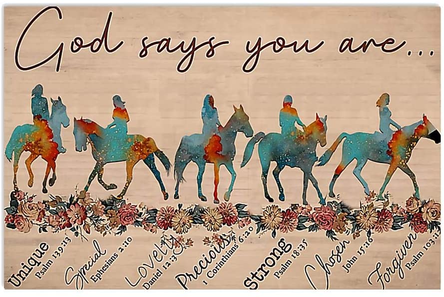 Horse God Says You Are Vintage Retro Art Picture Home Wall Decor Horizontal