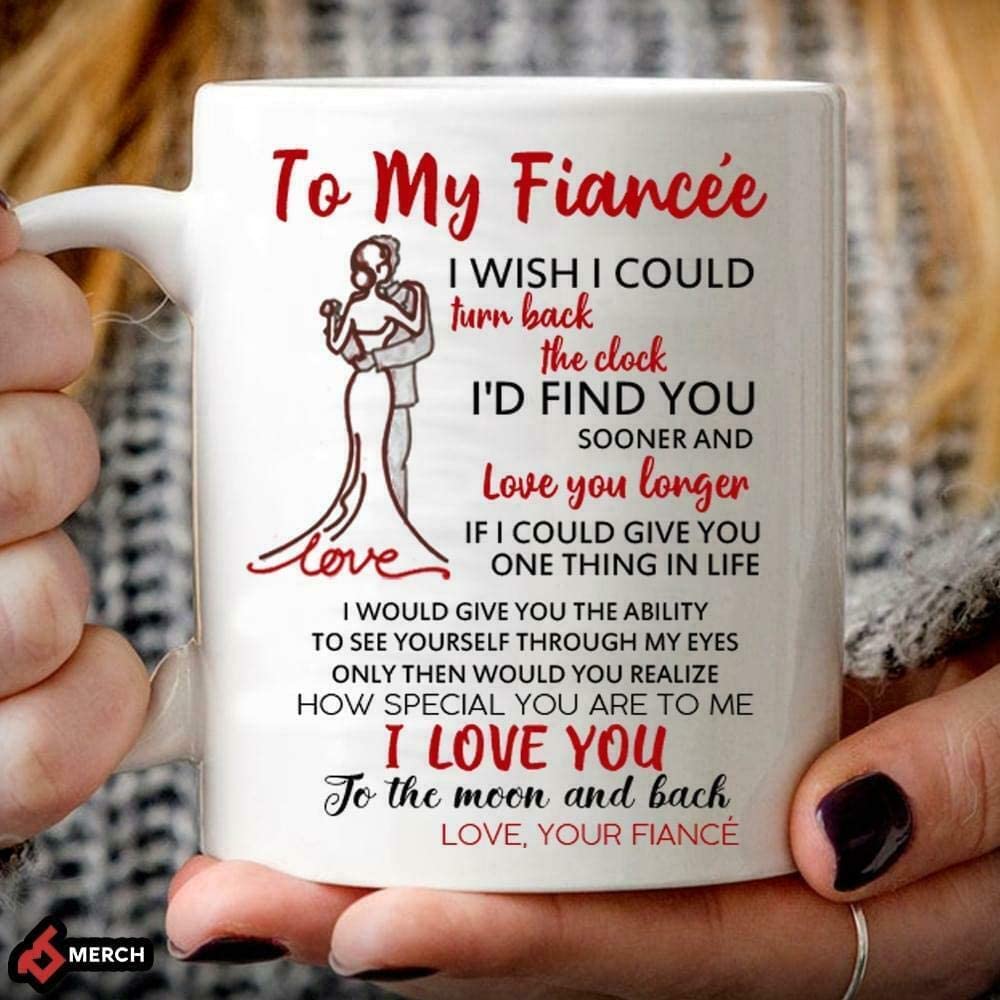 Skitongifts Coffee Mug Funny Ceramic Novelty Wedding Anniversary To My Fiancee Valentine's Day Gift