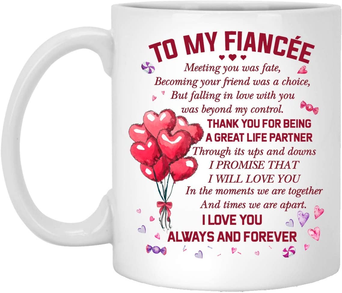 Skitongifts Coffee Mug Funny Ceramic Novelty To My Fiance Thank You For Being A Great Life Valentine's