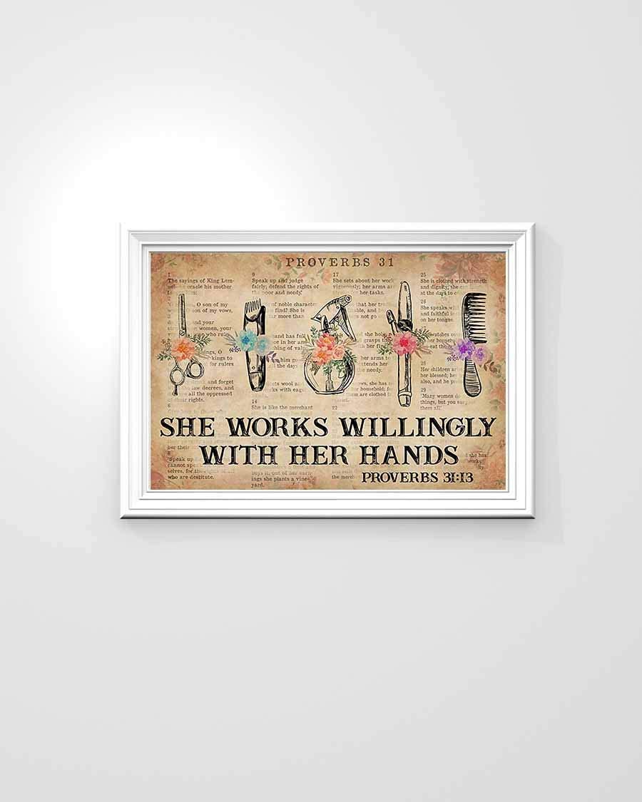 She Works Willingly With Her Hands Hairdresser Flower Book Sheet 1208