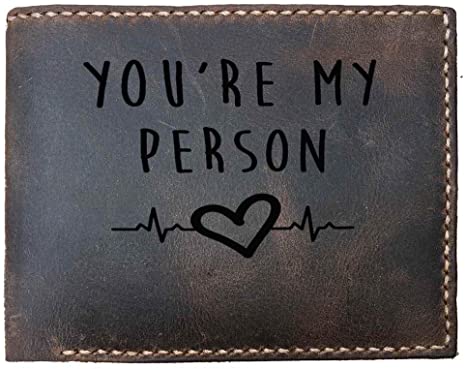 You're My Person Funny Wallet For Greys Anatomy Fans Funny Skitongifts Custom Laser Engraved Bifold Leather Wallet Vintage