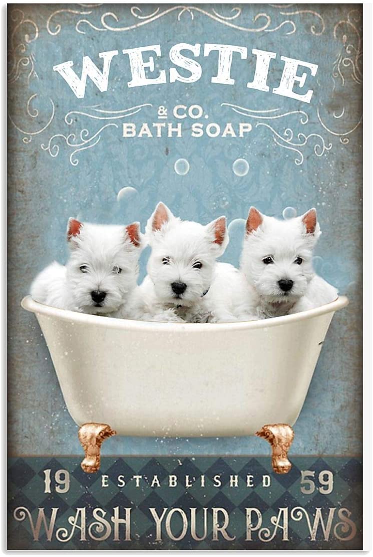 Westie Wash Your Paws Funny