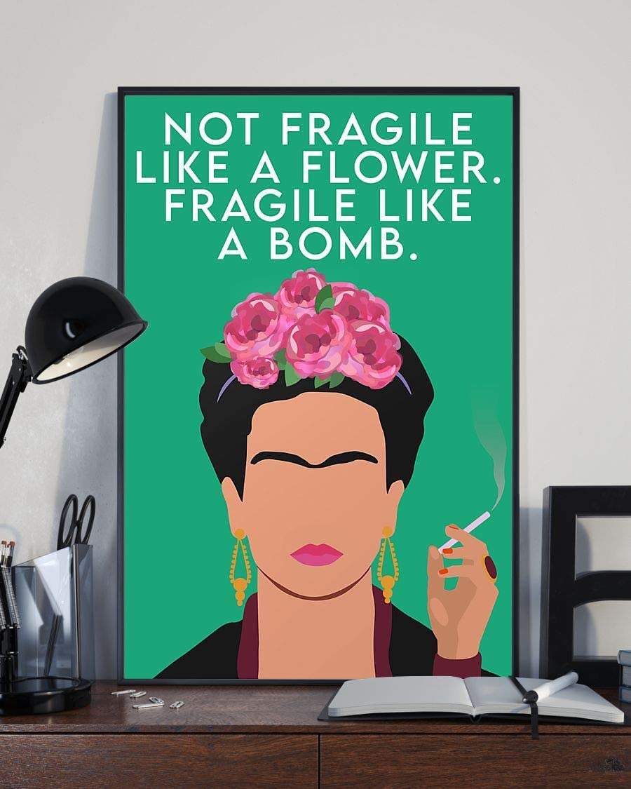 Not Fragile Like A Flower Fragile Like A Bomb Feminist Fraglle Blue 1208