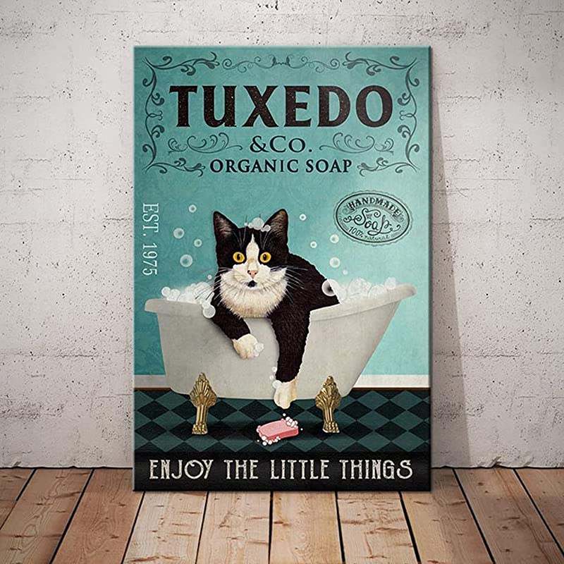 Tuxedo Cat Organic Soap Enjoy The Little Things, Funny Tuxedo Cat Bathroom, Tuxedo Cat